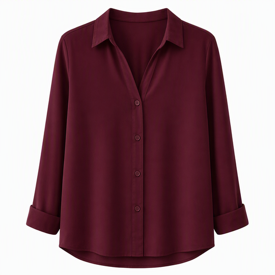 Women Elegant Casual Long Sleeve Button Up Blouse