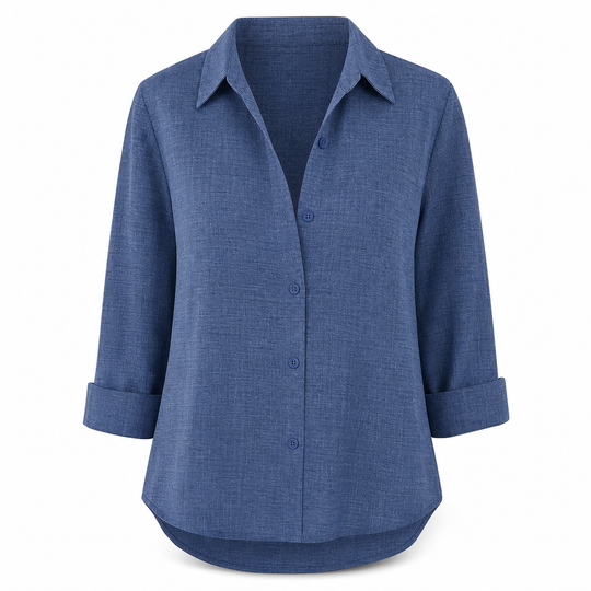 Women Elegant Casual Long Sleeve Button Up Blouse