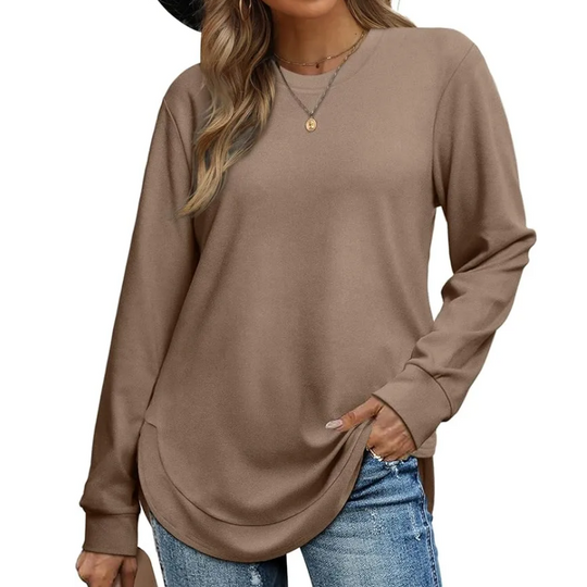 🖤Black Friday Sale:50% OFF🖤✨🍂 Women’s Solid High Low Hem Long-Sleeve Tops