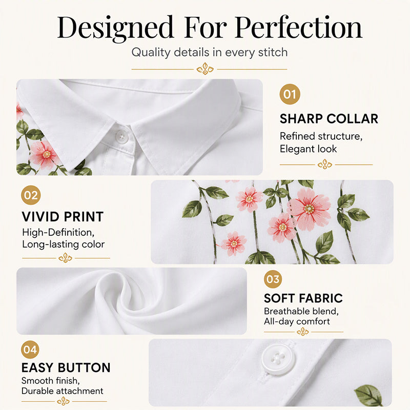 Women's Floral Printed Long Sleeve Shirt