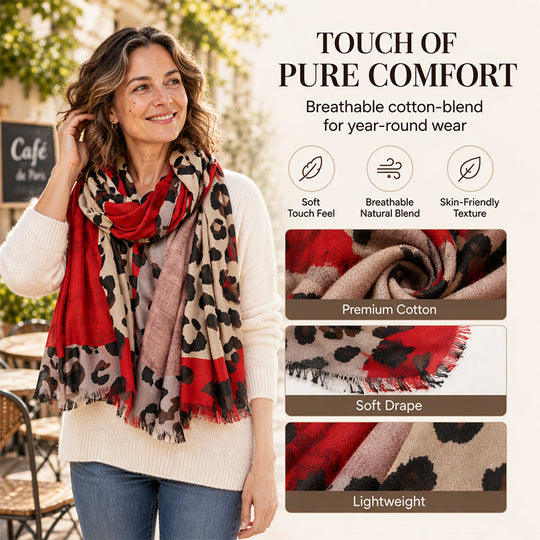 Versatile Lightweight Leopard Print Shawl Scarf