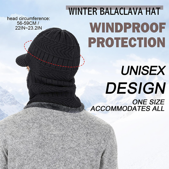 3-in-1 Winter Balaclava, Insulated Hood with Protective Goggles