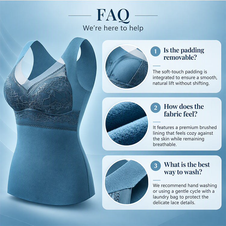 💖Thermal Camisole with Built-In Bra – Slim Fit, Warm &amp; Supportive