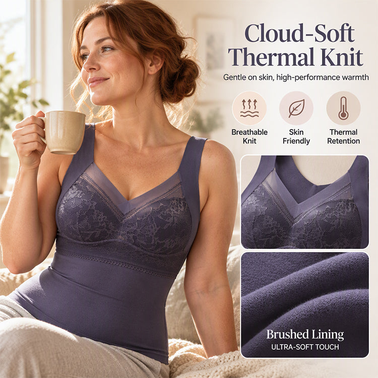 💖Thermal Camisole with Built-In Bra – Slim Fit, Warm &amp; Supportive