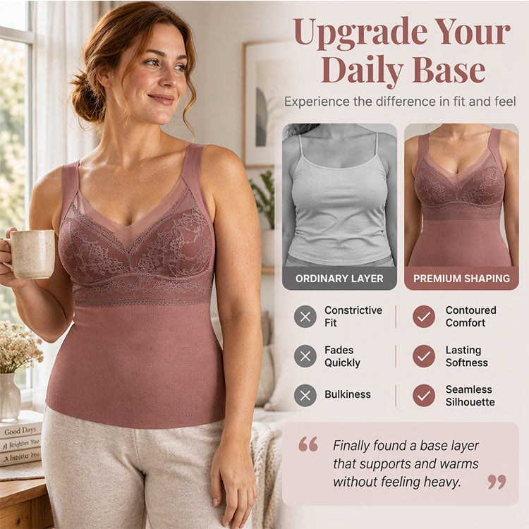 💖Thermal Camisole with Built-In Bra – Slim Fit, Warm &amp; Supportive