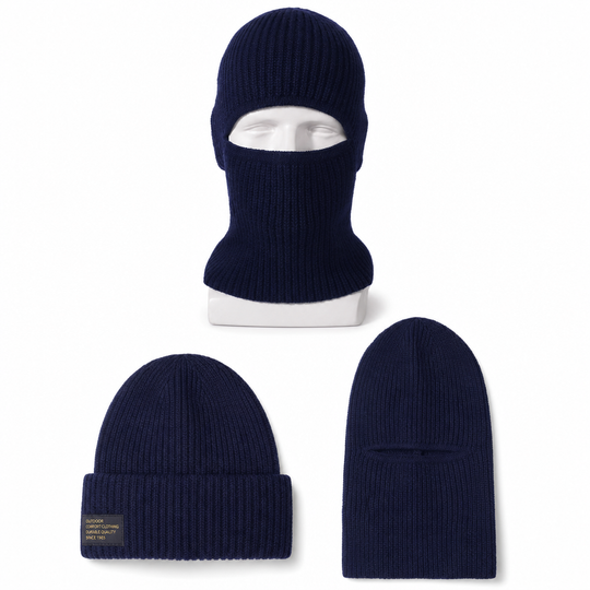 Men Warm Knitted Balaclava Hat Windproof Winter Beanie Cap and Cold Weather Face Mask Hood