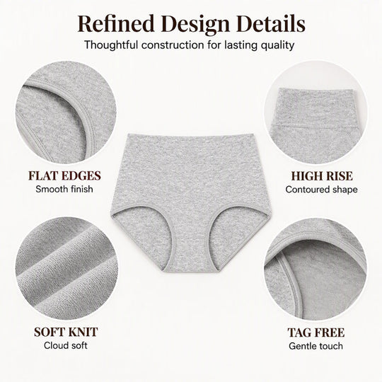 🌸 5-pack of comfortable high-waisted ladies’ briefs — flatter the tummy, breathable and soft