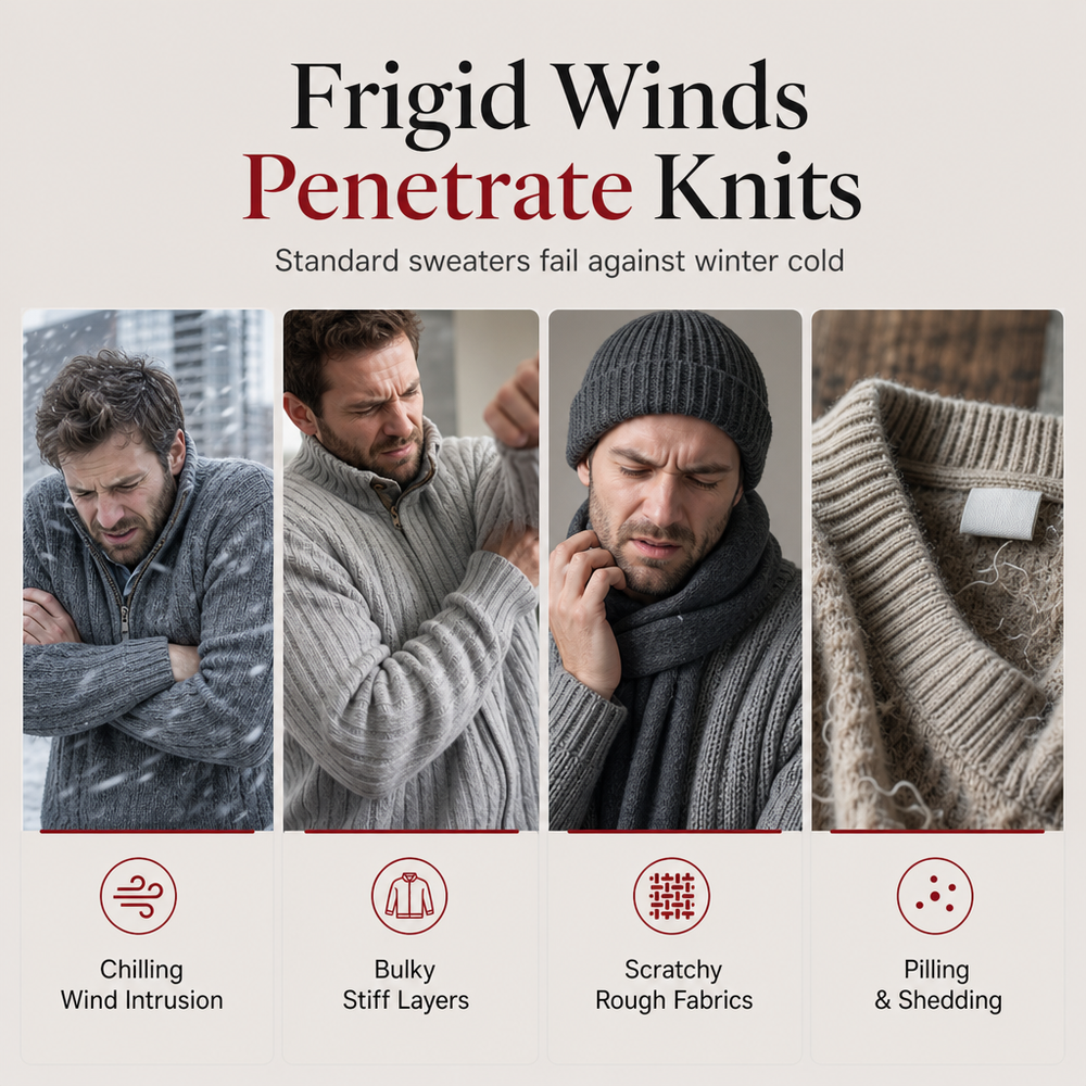 Men's Mid-Length Thickened Hooded Cardigan