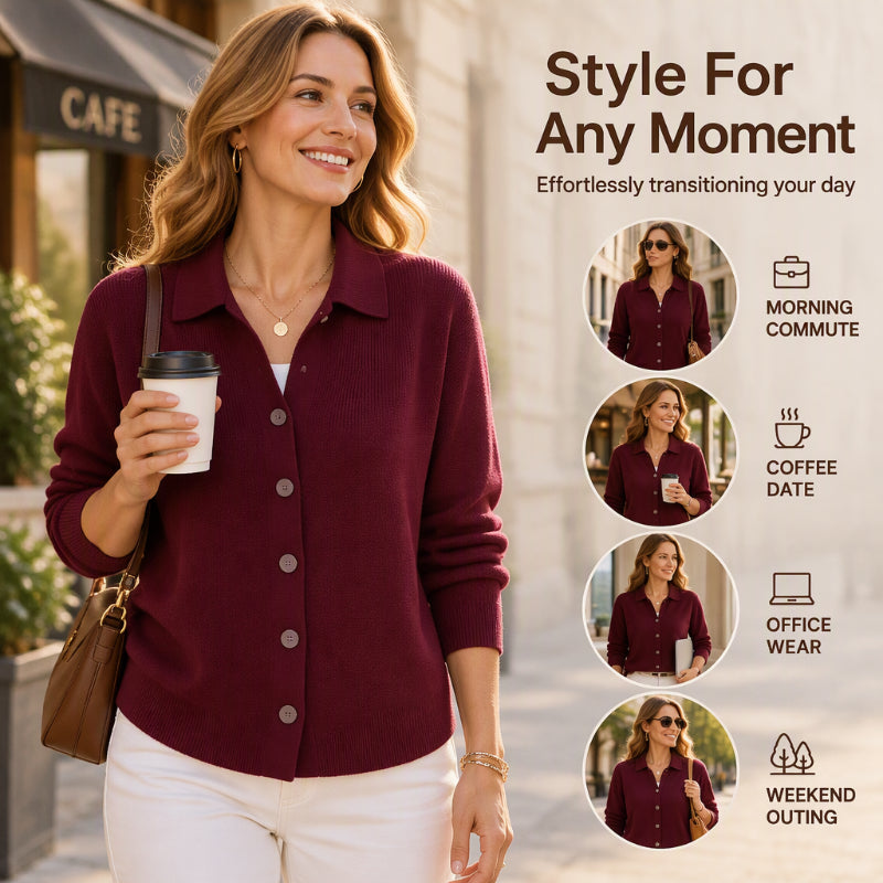 🧶 Polished Collar Detail, Easy Layered Comfort | Women&