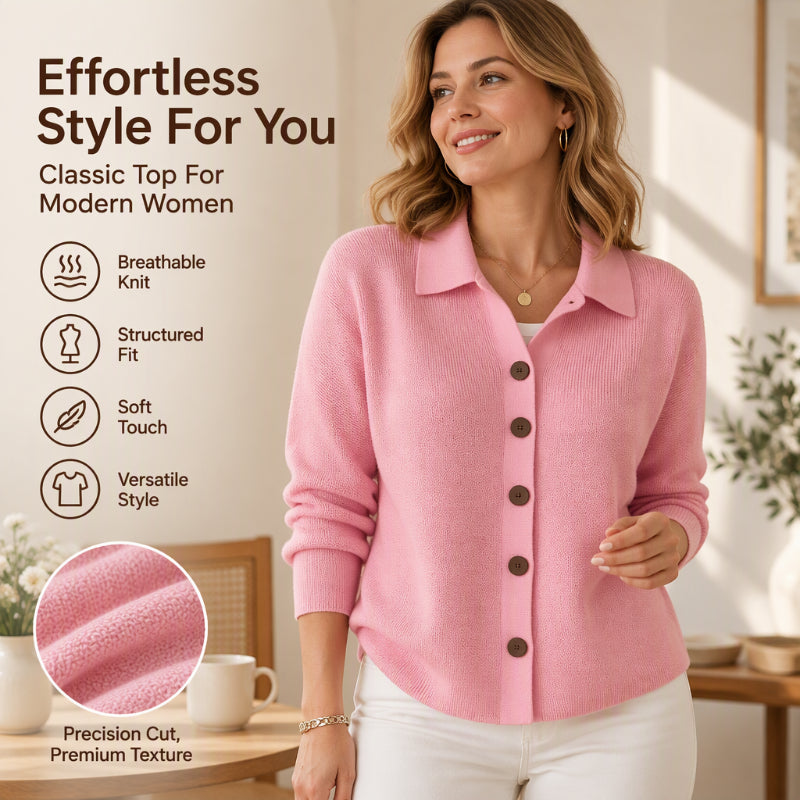 🧶 Polished Collar Detail, Easy Layered Comfort | Women&