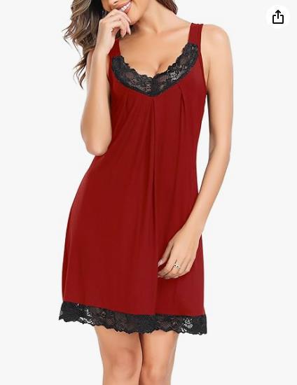 ✨🛍️New Arrivals -Lace Hollow Nightgown – Soft Cotton &amp; Relaxed Fit for All-Night Comfort