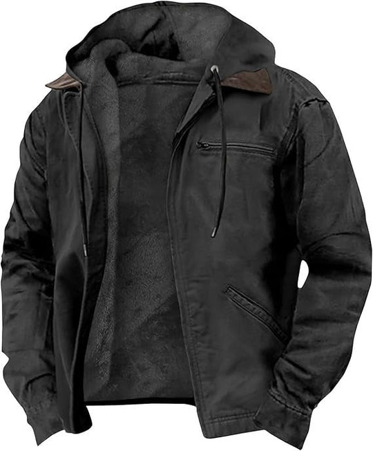 ⏳LAST DAY SALE 60% OFF !!📢Men’s Plush-Lined Hooded Work Jacket