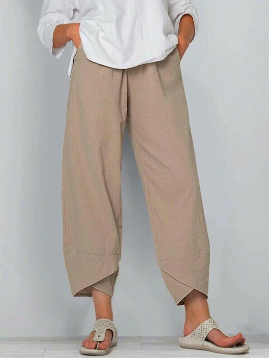 ⏳Time-Limited Special⏰Vintage Asymmetrical Elastic Waist Pockets Pants