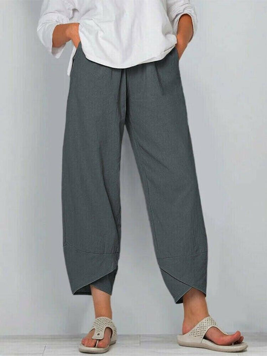 ⏳Time-Limited Special⏰Vintage Asymmetrical Elastic Waist Pockets Pants