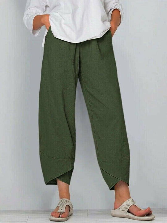 ⏳Time-Limited Special⏰Vintage Asymmetrical Elastic Waist Pockets Pants