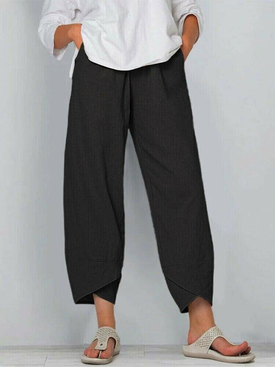 ⏳Time-Limited Special⏰Vintage Asymmetrical Elastic Waist Pockets Pants