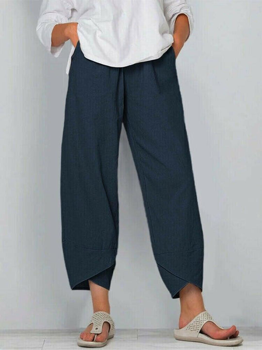 ⏳Time-Limited Special⏰Vintage Asymmetrical Elastic Waist Pockets Pants