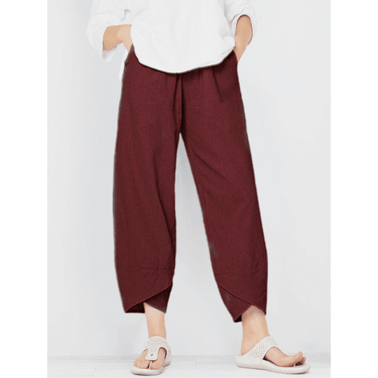 ⏳Time-Limited Special⏰Vintage Asymmetrical Elastic Waist Pockets Pants