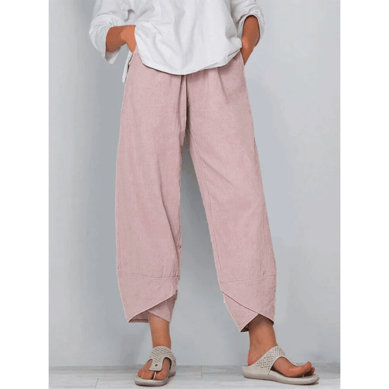 ⏳Time-Limited Special⏰Vintage Asymmetrical Elastic Waist Pockets Pants