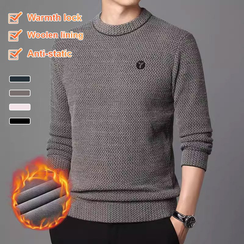 ✨Maglia girocollo da uomo, calda, comoda, foderata – regalo ideale🎁