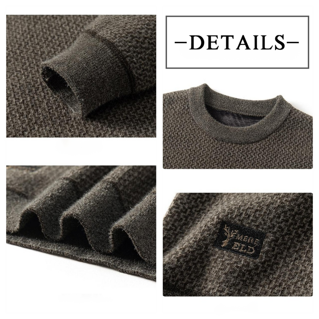 ✨Herrtopp med rund hals, varm, bekväm, fodrad – perfekt present🎁