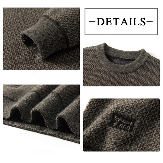 ✨Herrtopp med rund hals, varm, bekväm, fodrad – perfekt present🎁